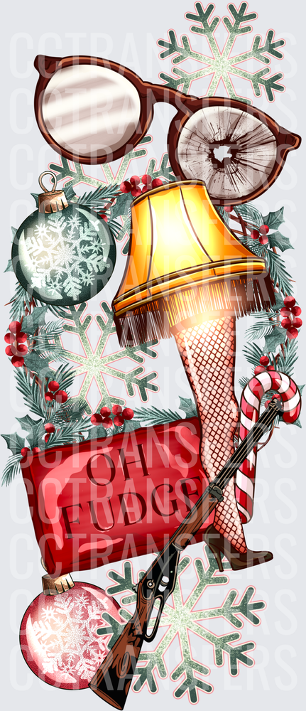Oh Fudge Christmas Leg Lamp Holiday Collage (DTF)