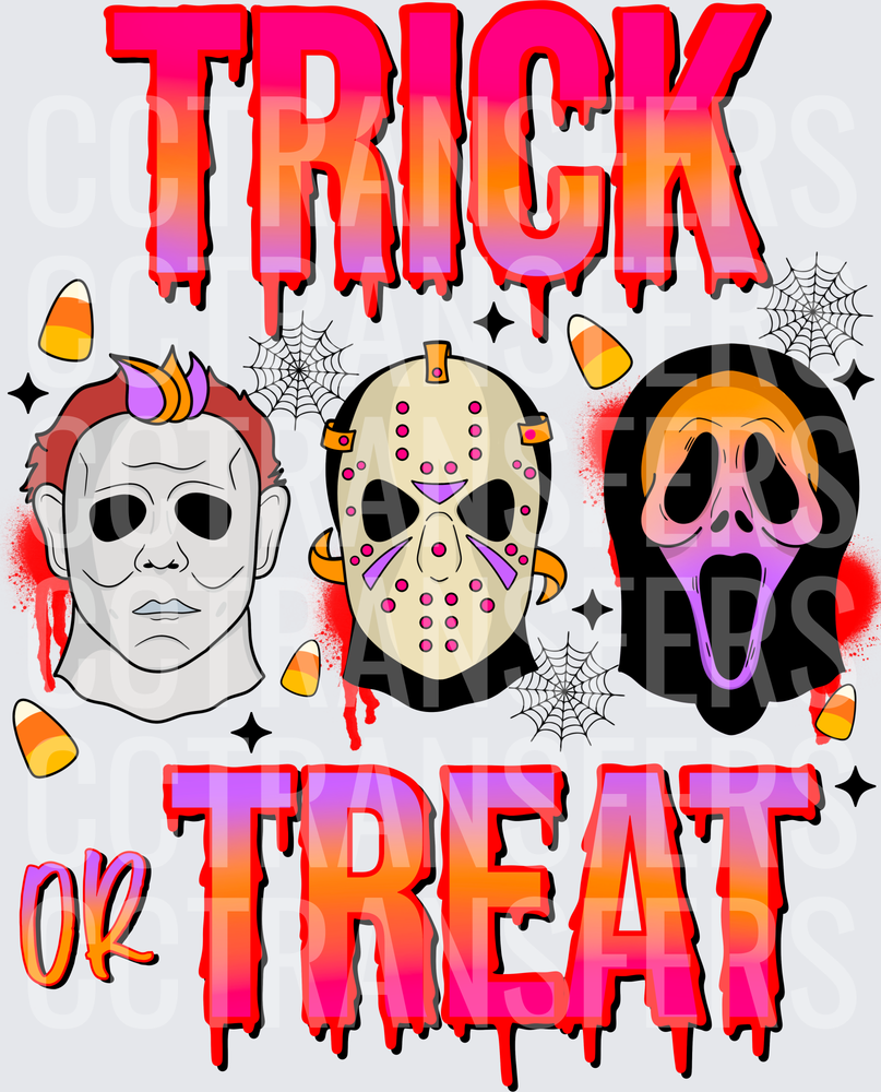 Trick or Treat Horror Mask Trio Halloween DTF