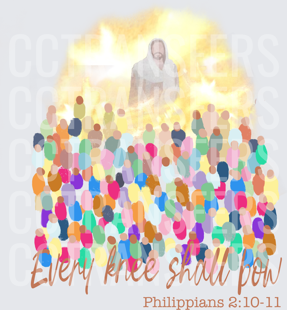 Every Knee Shall Bow Philippians 2:10-11 Glowing Figure Crowd (DTF)