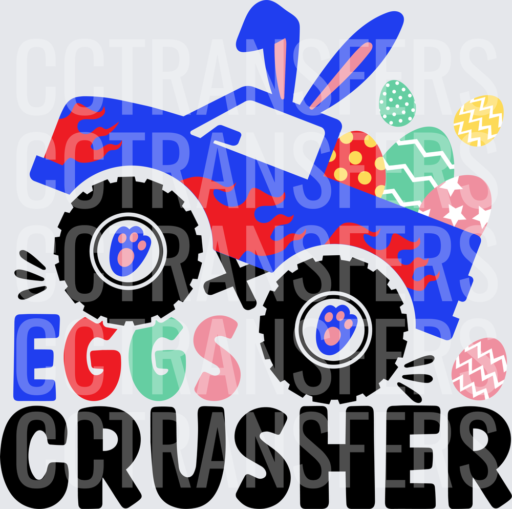 Eggs Crusher Easter Monster Truck with Bunny Ears (DTF)