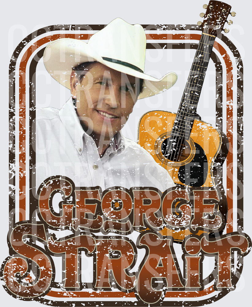 Country Music Legend With Guitar Retro (DTF)