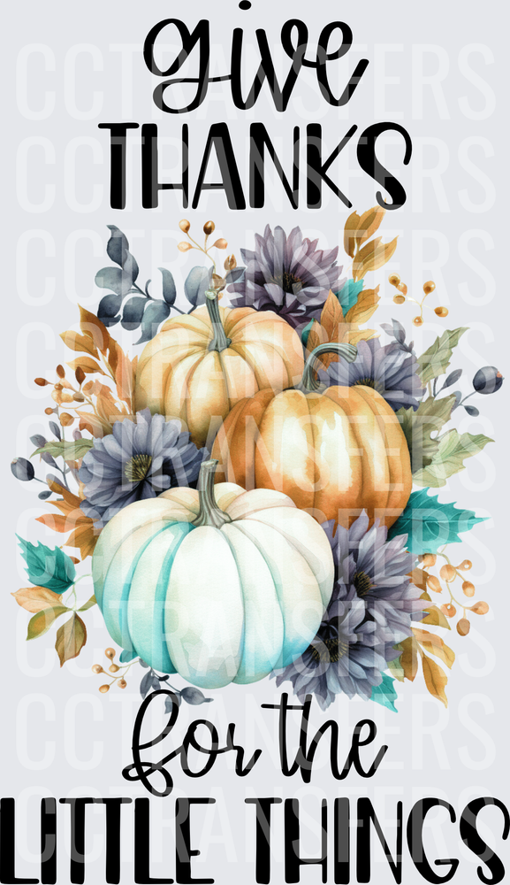 Give Thanks For The Little Things Pumpkin Floral (DTF)