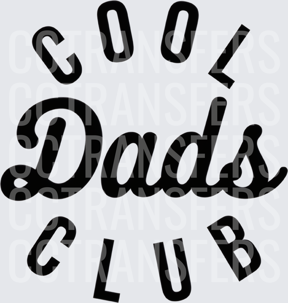 Cool Dads Club Bold Script Circular Typography (DTF)