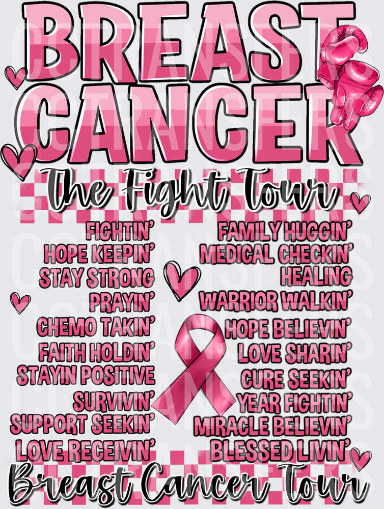 Breast Cancer The Fight Tour Pink Ribbon Awareness (DTF)