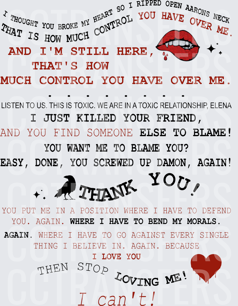 Toxic Relationship Vampire Drama Quote Collage (DTF)