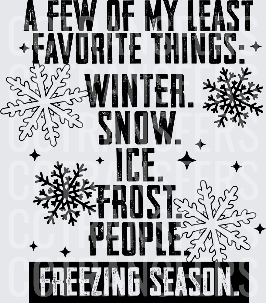A Few Of My Least Favorite Things Winter Snow People (DTF)