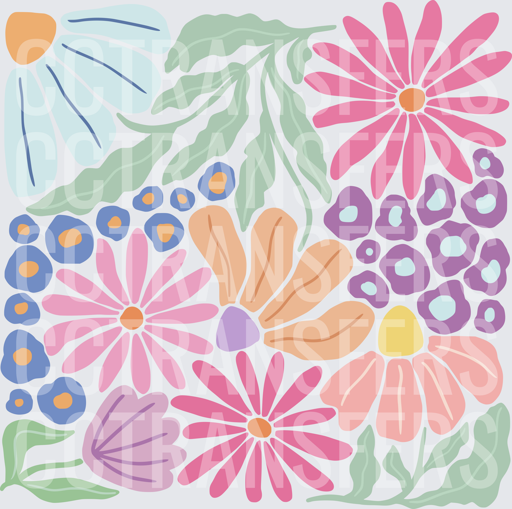Pastel Wildflower Garden Botanical Floral Cluster (DTF)
