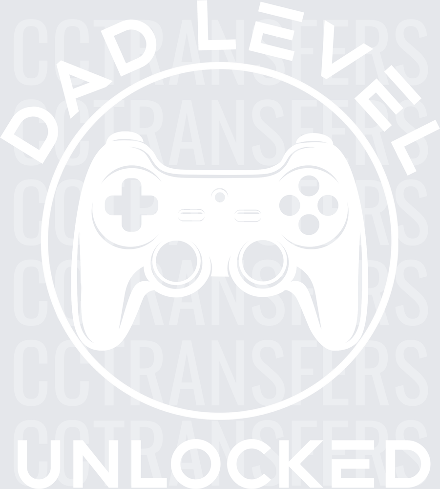 Dad Level Unlocked Gaming Controller Circle Design (DTF)