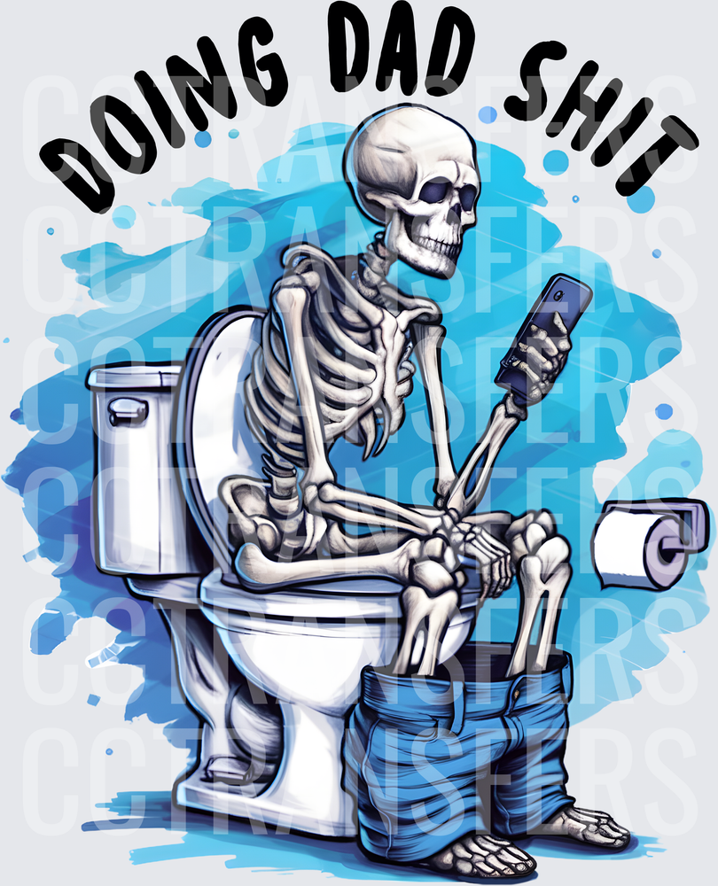 Dad Skelly On Toliet