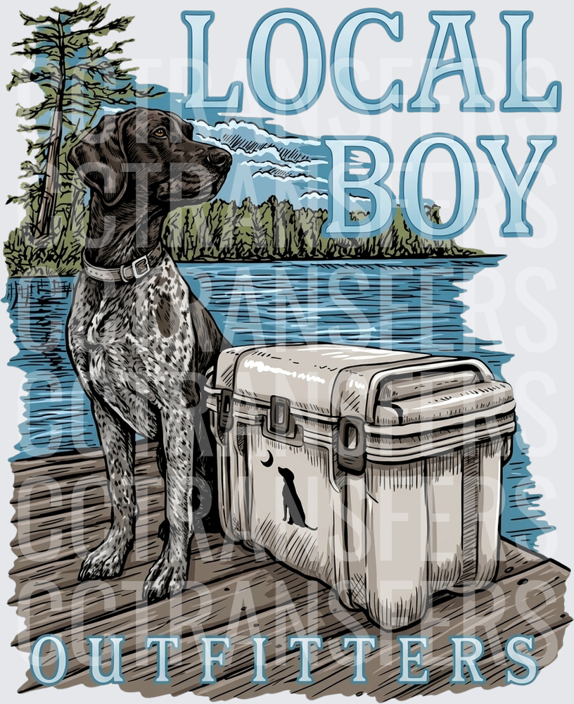 Local Boy Outfitters German Shorthaired Pointer on Dock (DTF)