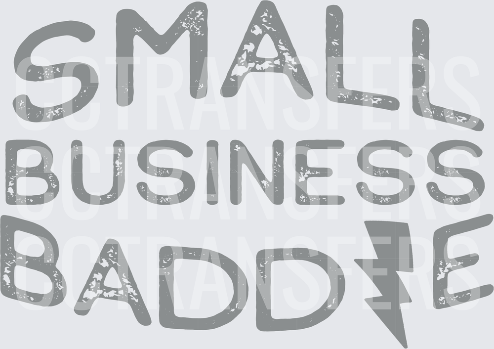 Small Business Baddie Distressed Bolt Graphic (DTF)
