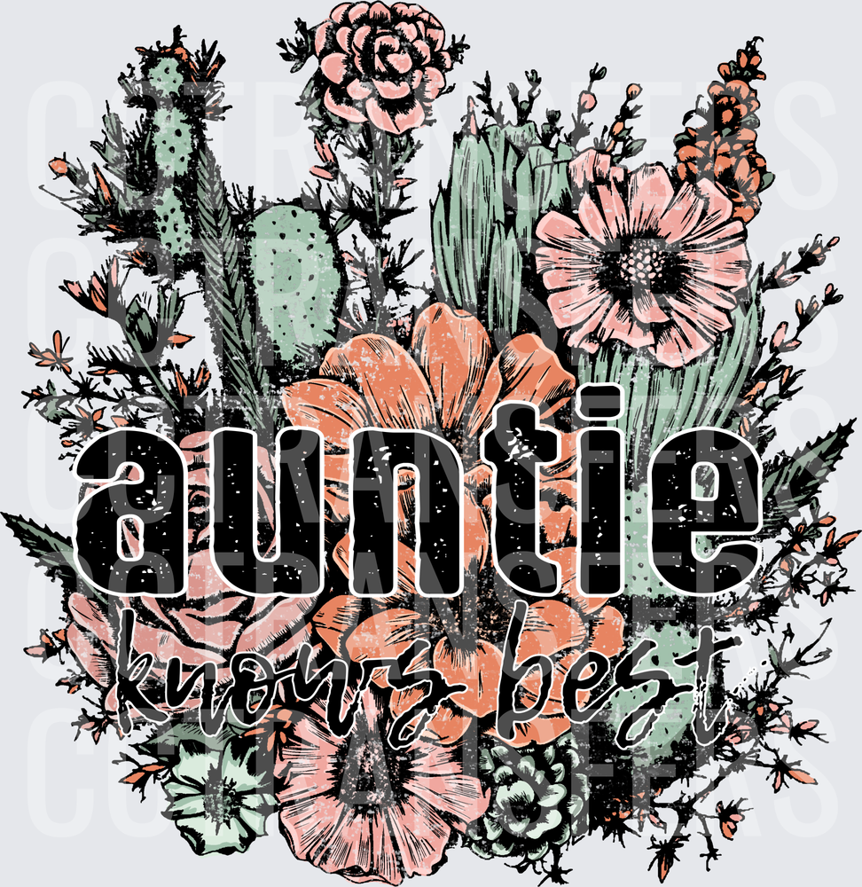 Auntie Knows Best Desert Cactus Floral Bouquet (DTF)