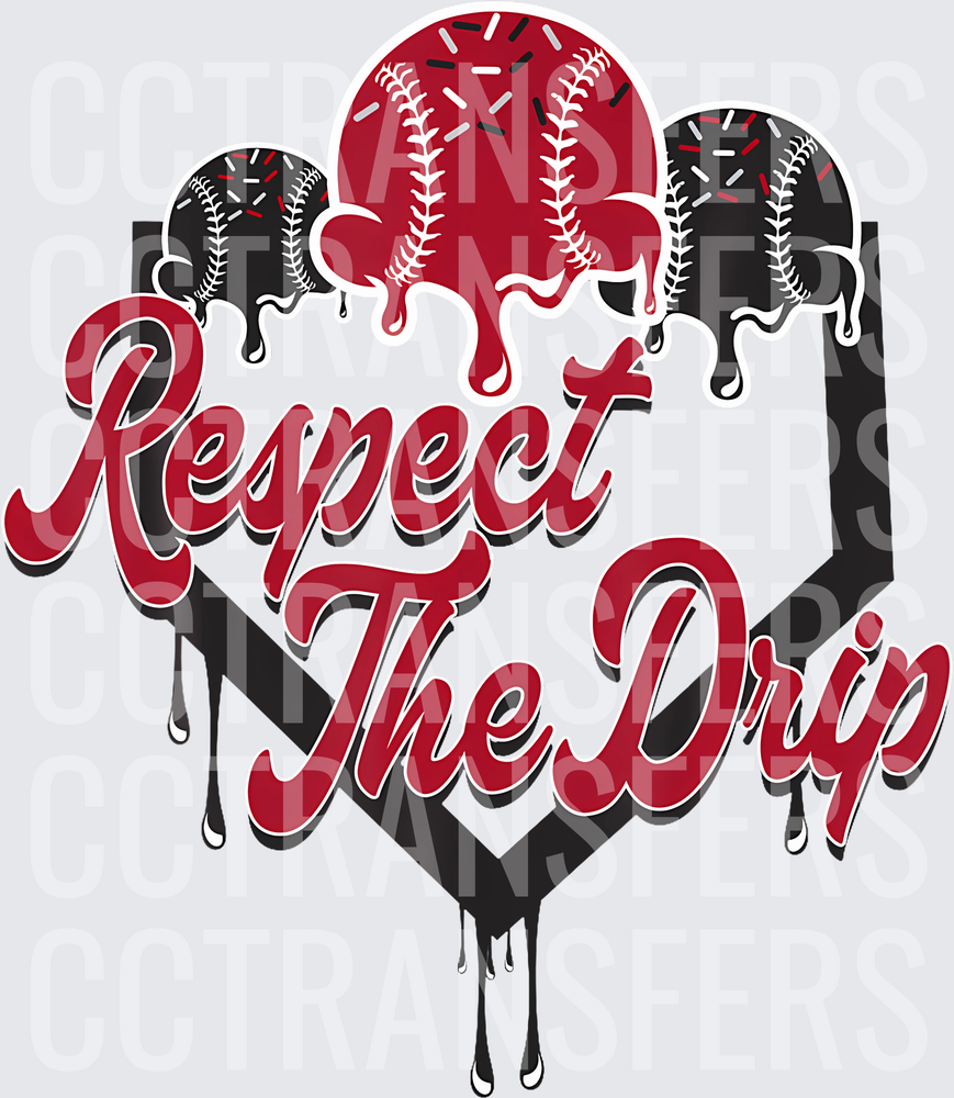 Respect The Drip Dripping Softball Home Plate (DTF)