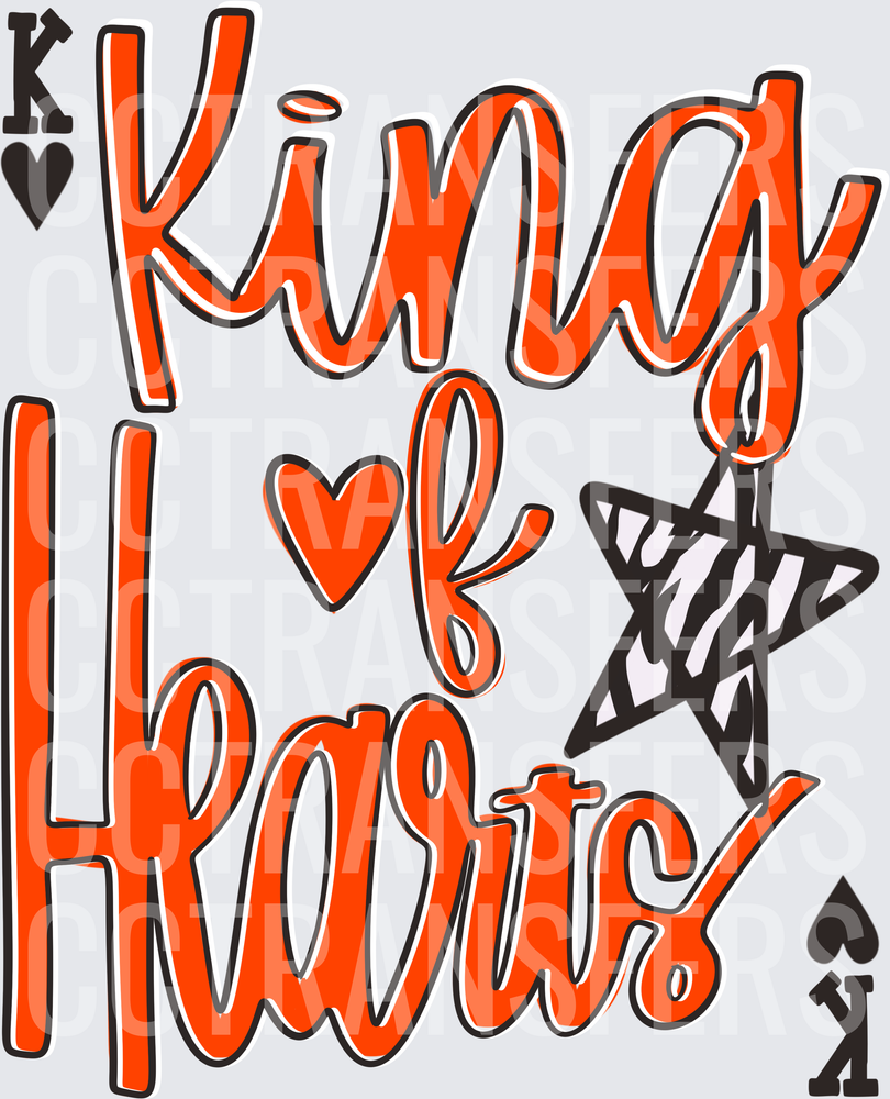King of Hearts Bold Script with Zebra Star (DTF)