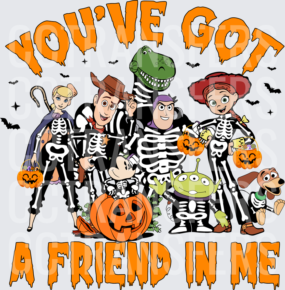 You've Got A Friend In Me Halloween Skeleton Toy Squad (DTF)