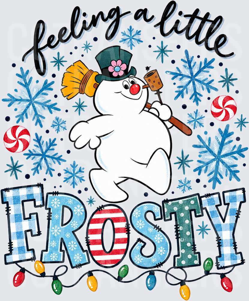 Feeling A Little Frosty Dancing Snowman Christmas (DTF)