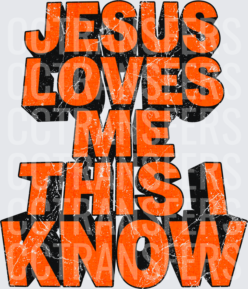 Jesus Loves Me This I Know Bold Grunge Text (DTF)