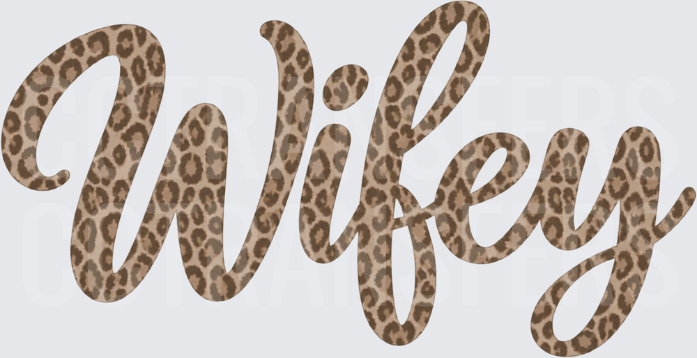 Wifey Leopard Print Script Lettering (DTF)