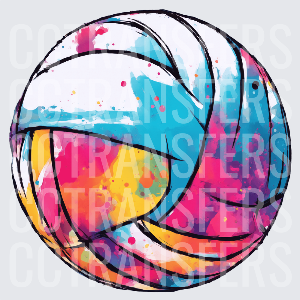 Watercolor Splash Volleyball (DTF)