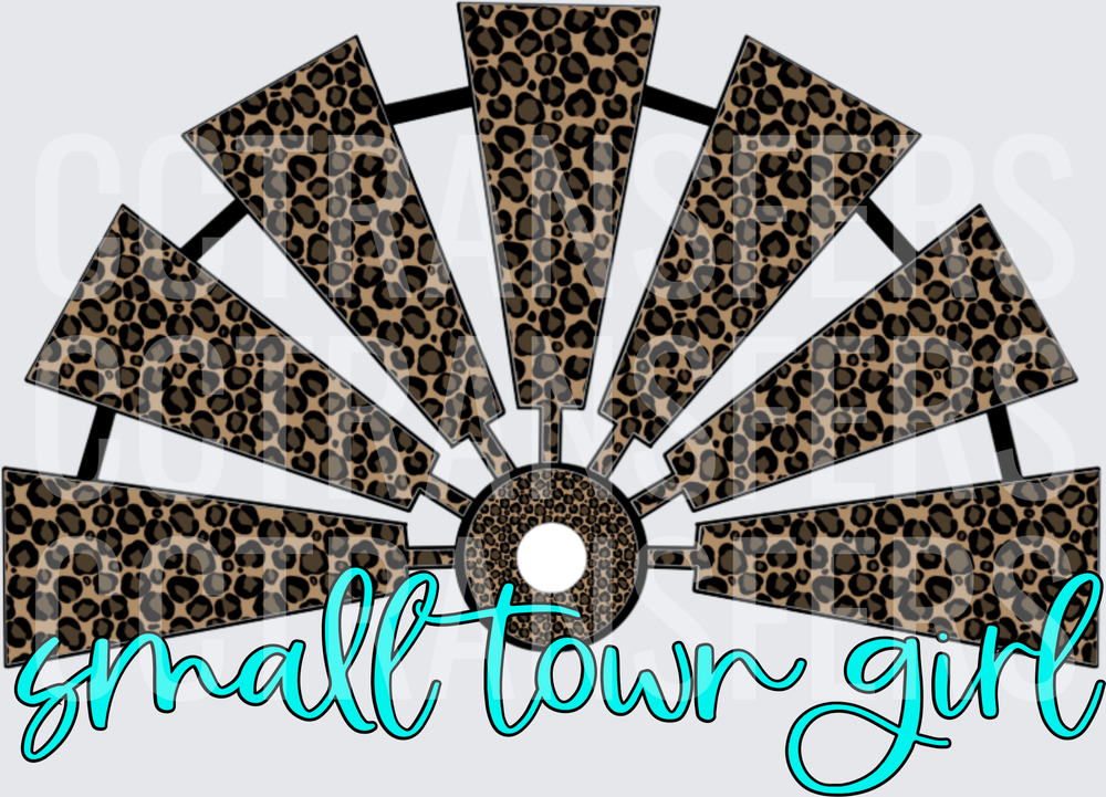 Small Town Girl Leopard Print Windmill (DTF)