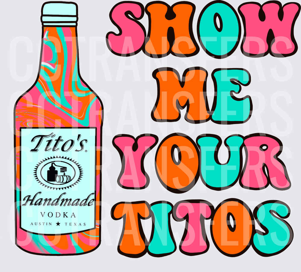 Show Me YourColorful Swirl Vodka Bottle (DTF)