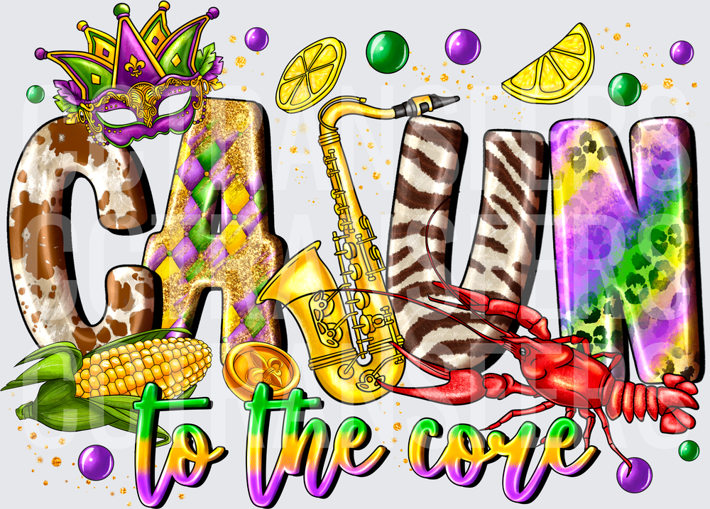 Cajun To The Core Mardi Gras Crawfish Saxophone (DTF)