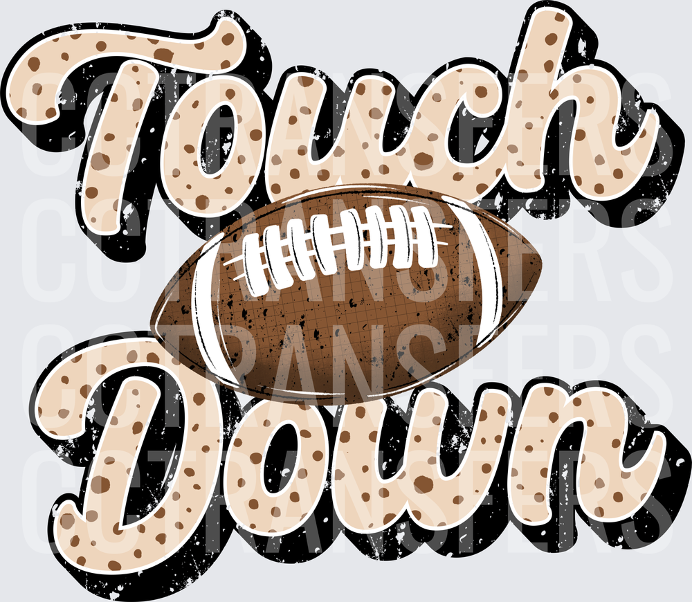 Touchdown Football Spotted Retro Grunge Script (DTF)