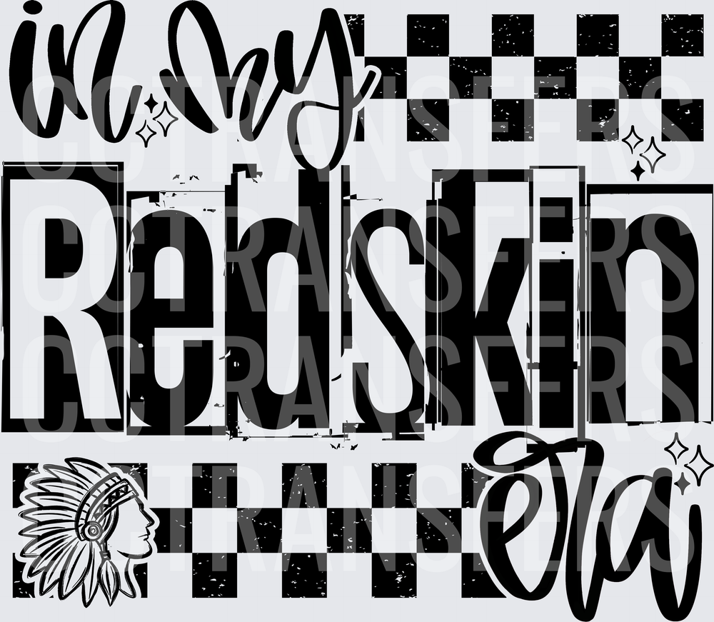 In My Redskin Era Checkered Native Chief (DTF)
