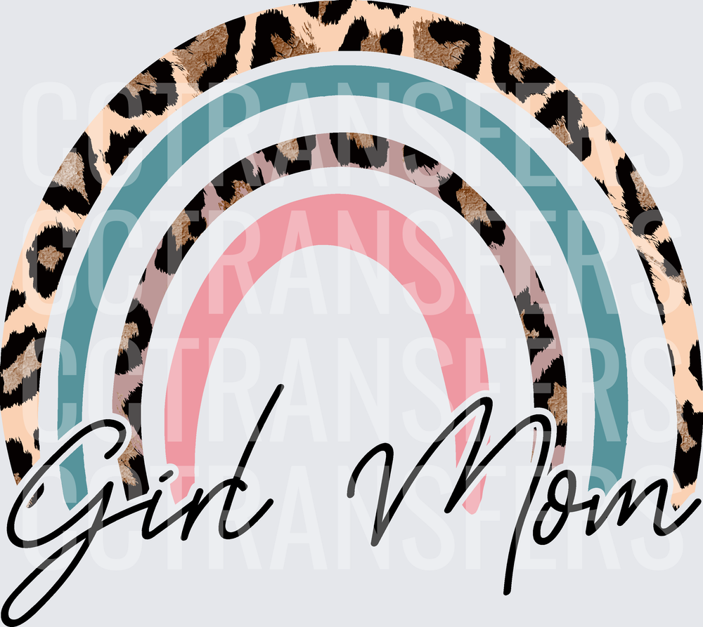 Girl Mom Leopard Print Boho Rainbow (DTF)