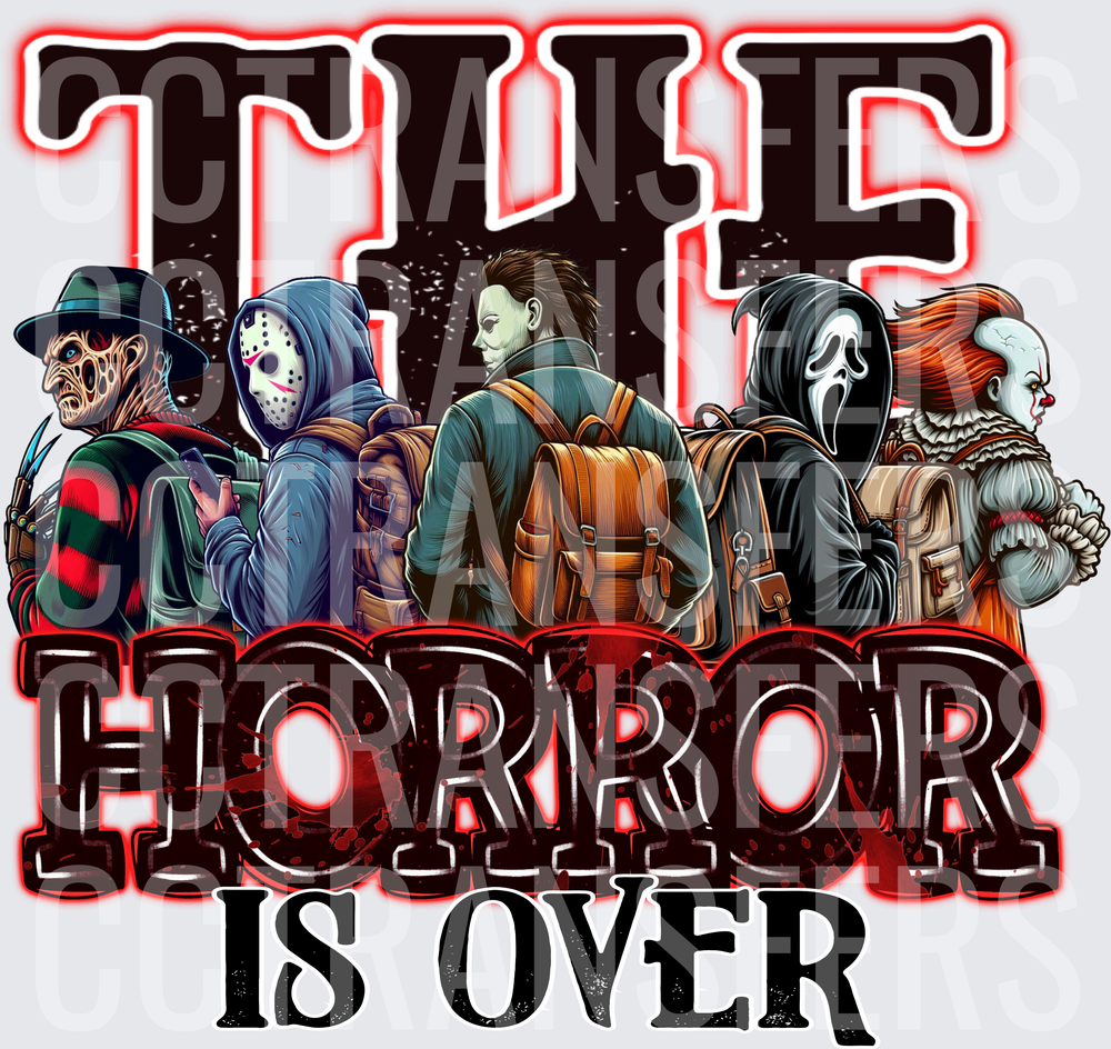 The Horror Is Over Classic Slasher Squad With Backpacks (DTF)