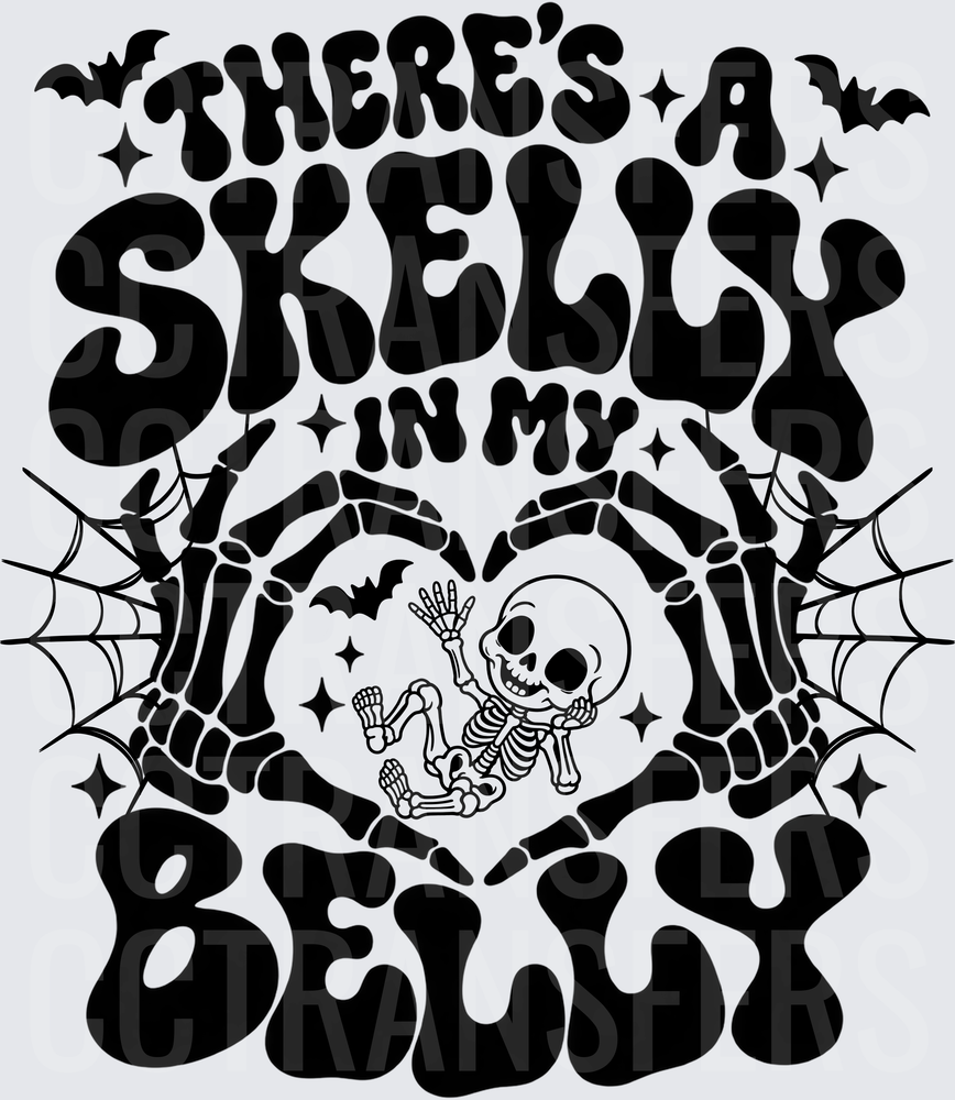 There's A Skelly In My Belly Halloween Pregnancy (DTF)