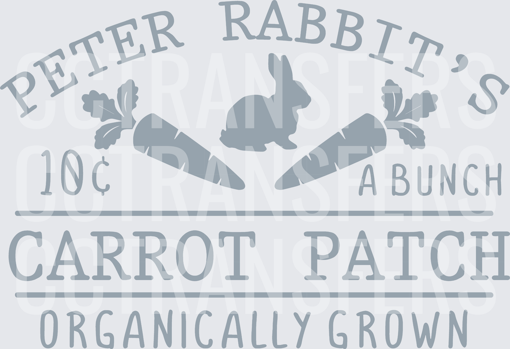 Carrot Patch Organically Grown Bunny Vintage Sign (DTF)