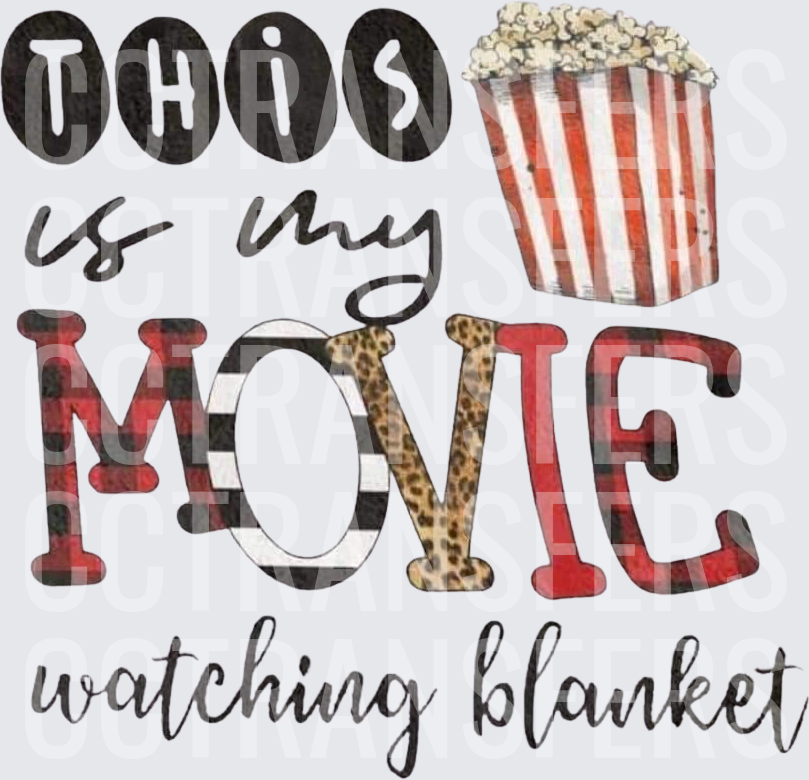 This Is My Movie Watching Blanket Popcorn Plaid Leopard (DTF)