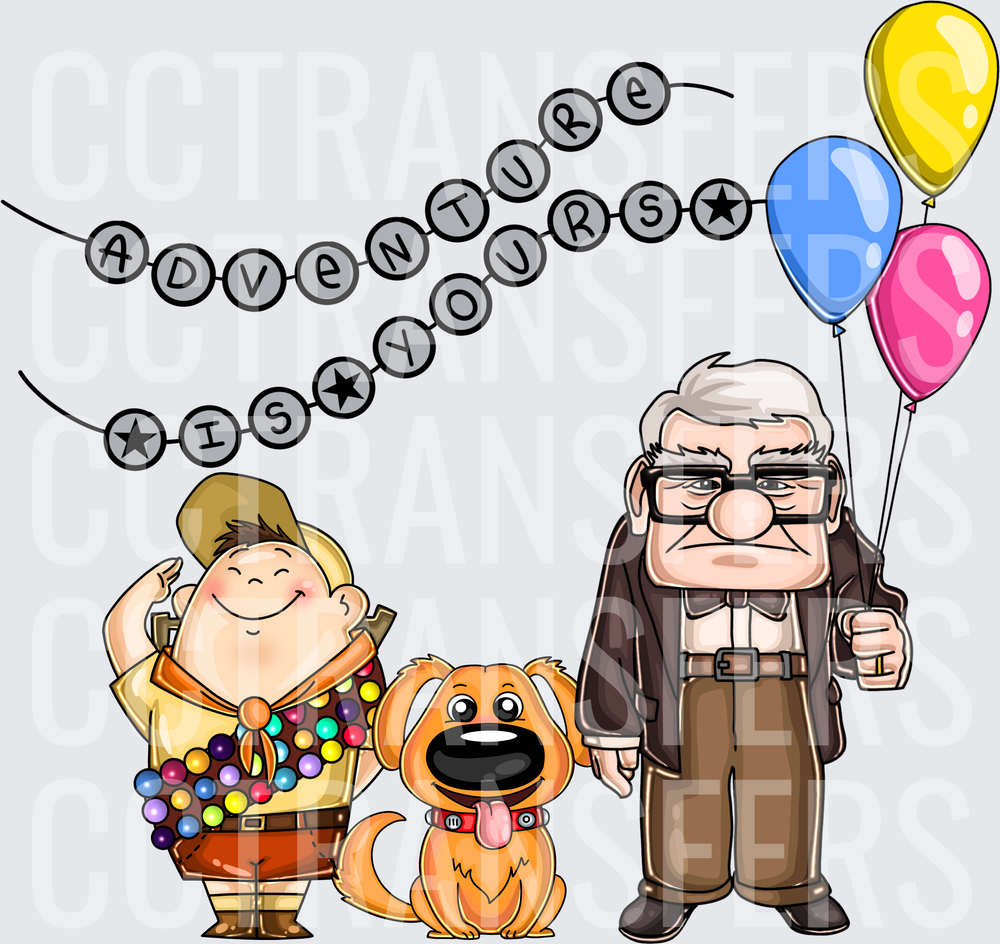 Adventure Is Yours Elderly Man Boy Scout Dog Balloons (DTF)