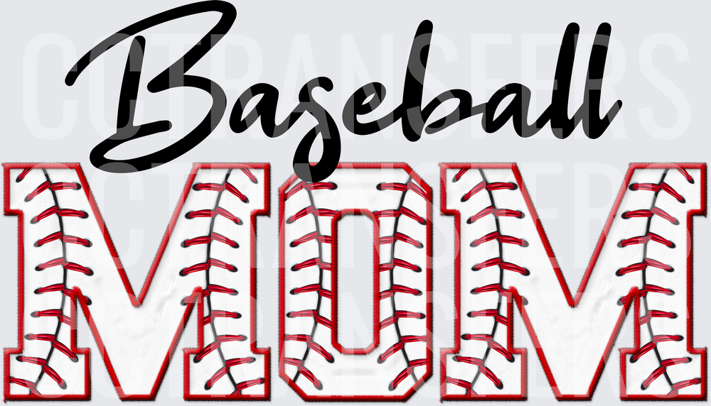 Baseball Mom Varsity Letter Stitch Design (DTF)