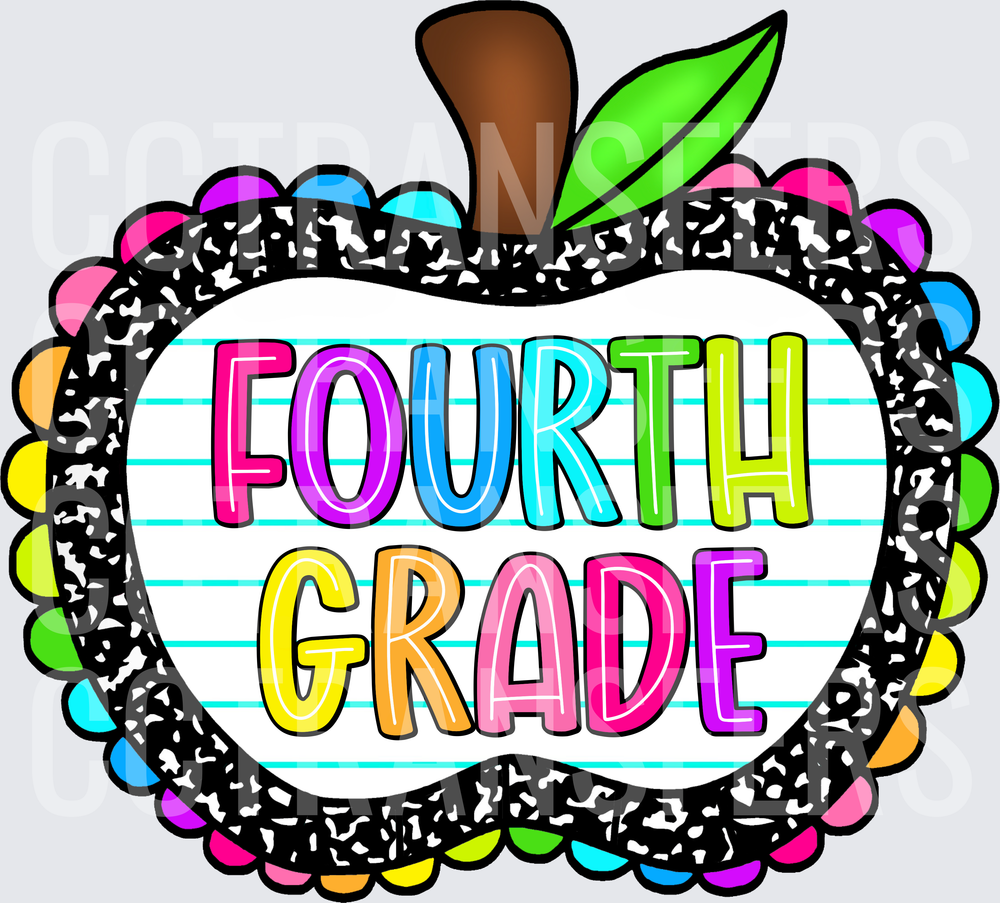 Fourth Grade Colorful Apple Composition Notebook (DTF)