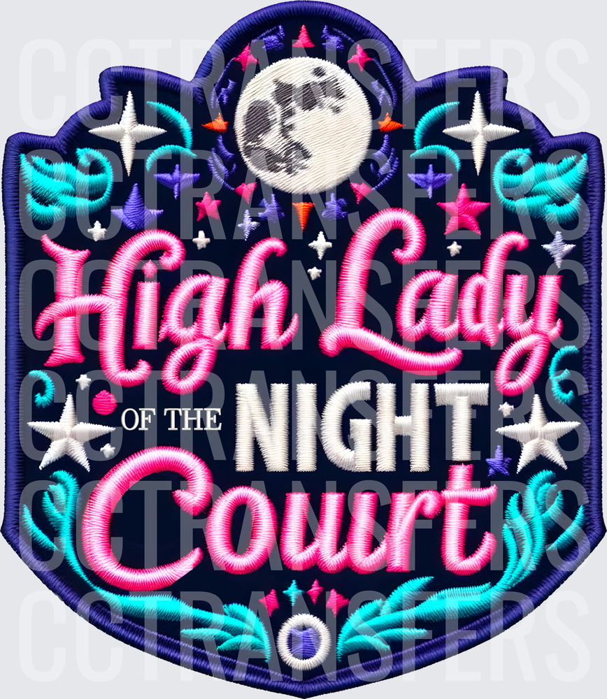 High Lady of the Night Court Embroidered Patch Style (DTF)
