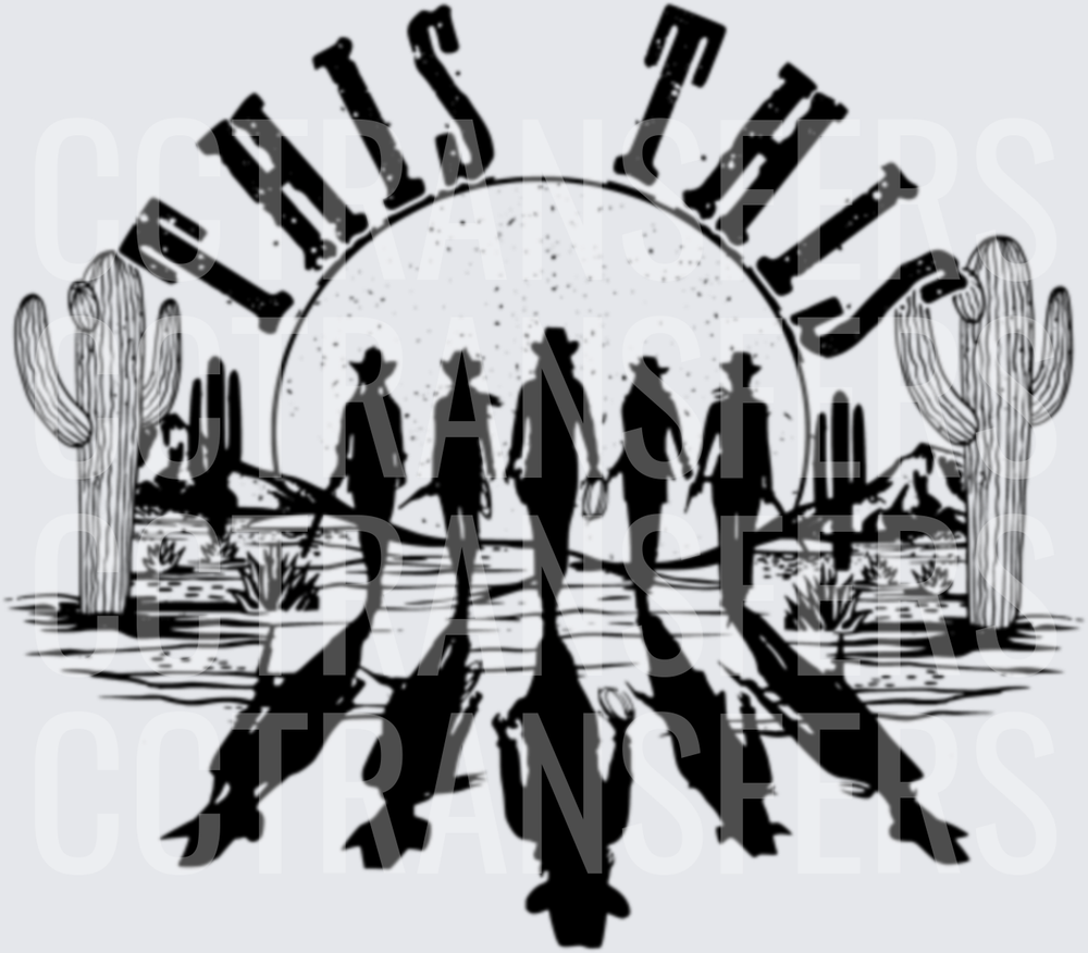 This This Cowgirl Squad Desert Sunset Silhouette (DTF)