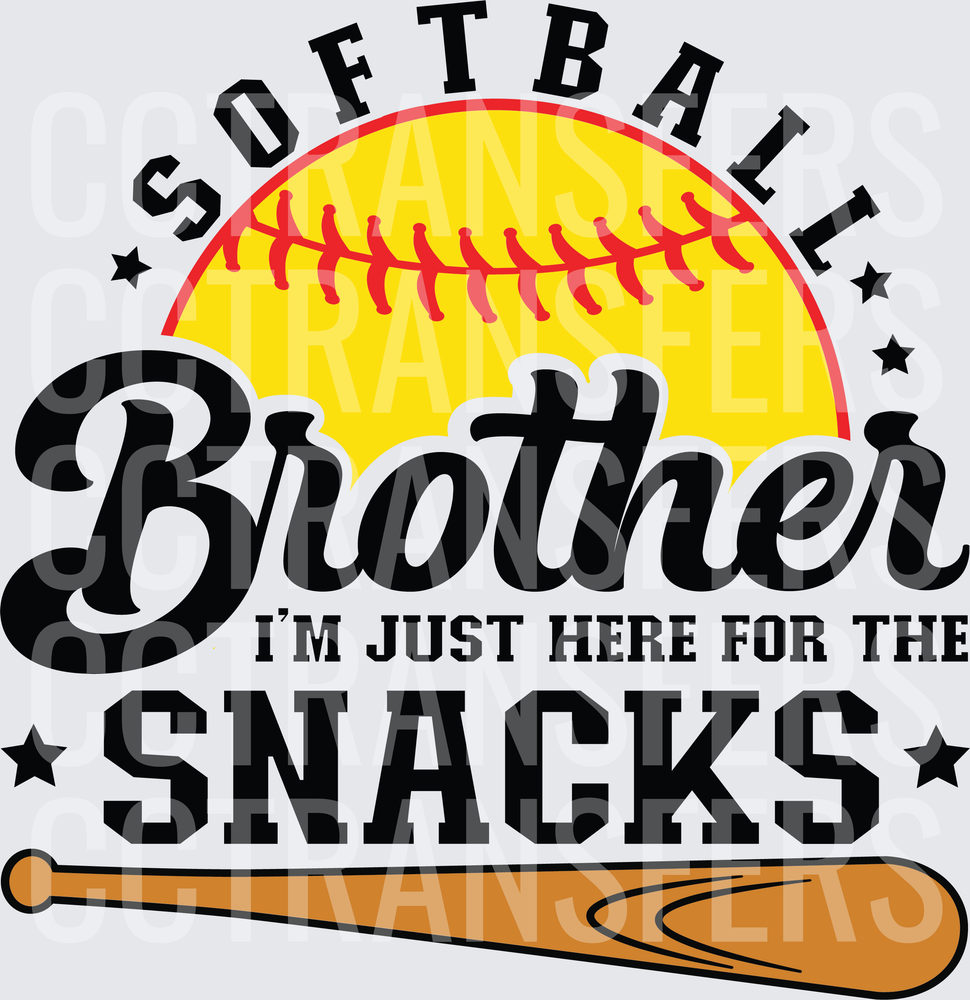 Softball Brother I'm Just Here For The Snacks (DTF)