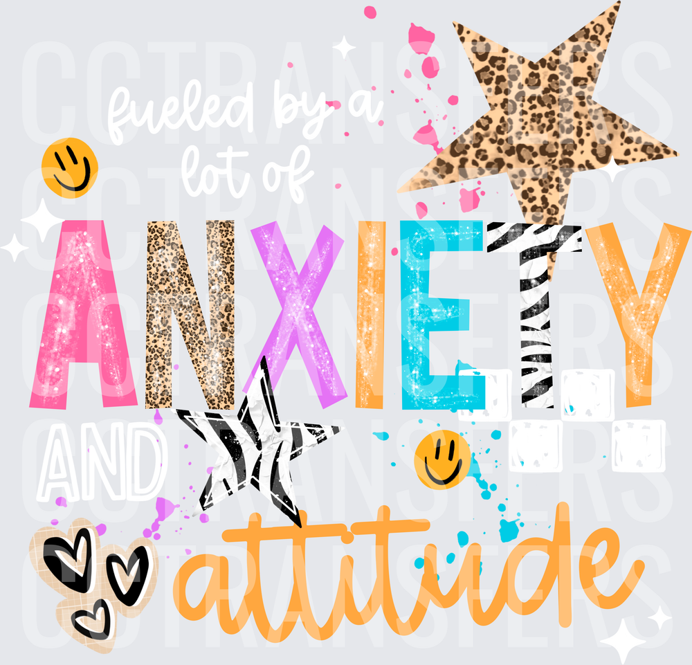 Anxiety Attitude Leopard Zebra Stars Smiley Hearts (DTF)