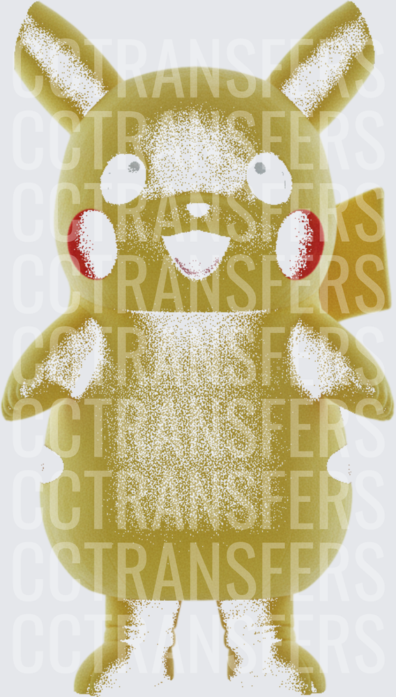 Golden Chubby Electric Mouse Character Standing Pose (DTF)