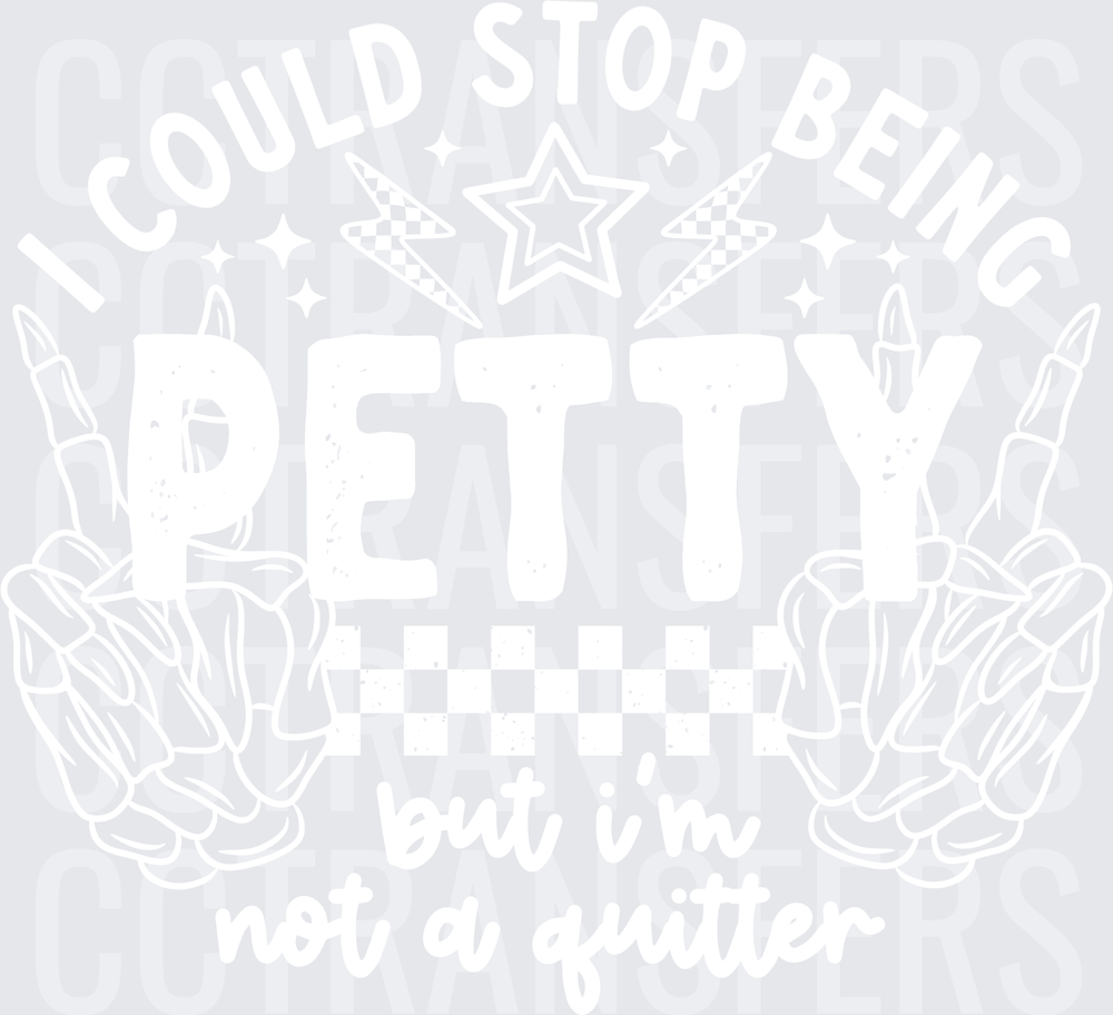 Bold White Graphic Design on Blank Background (DTF)