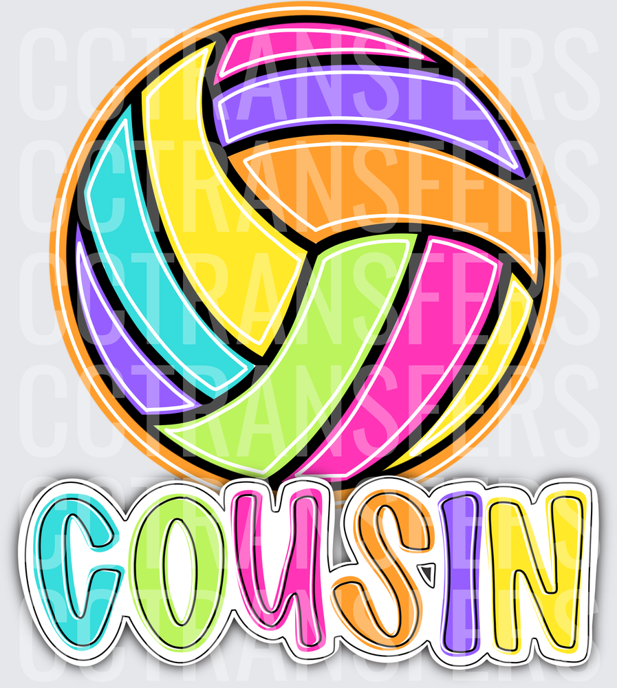 Colorful Rainbow Volleyball Cousin (DTF)