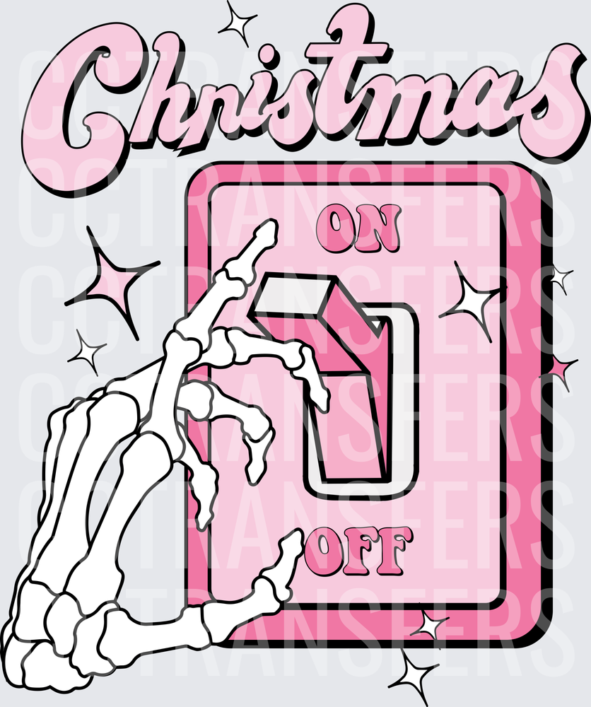 Christmas On Off Skeleton Hand Light Switch (DTF)