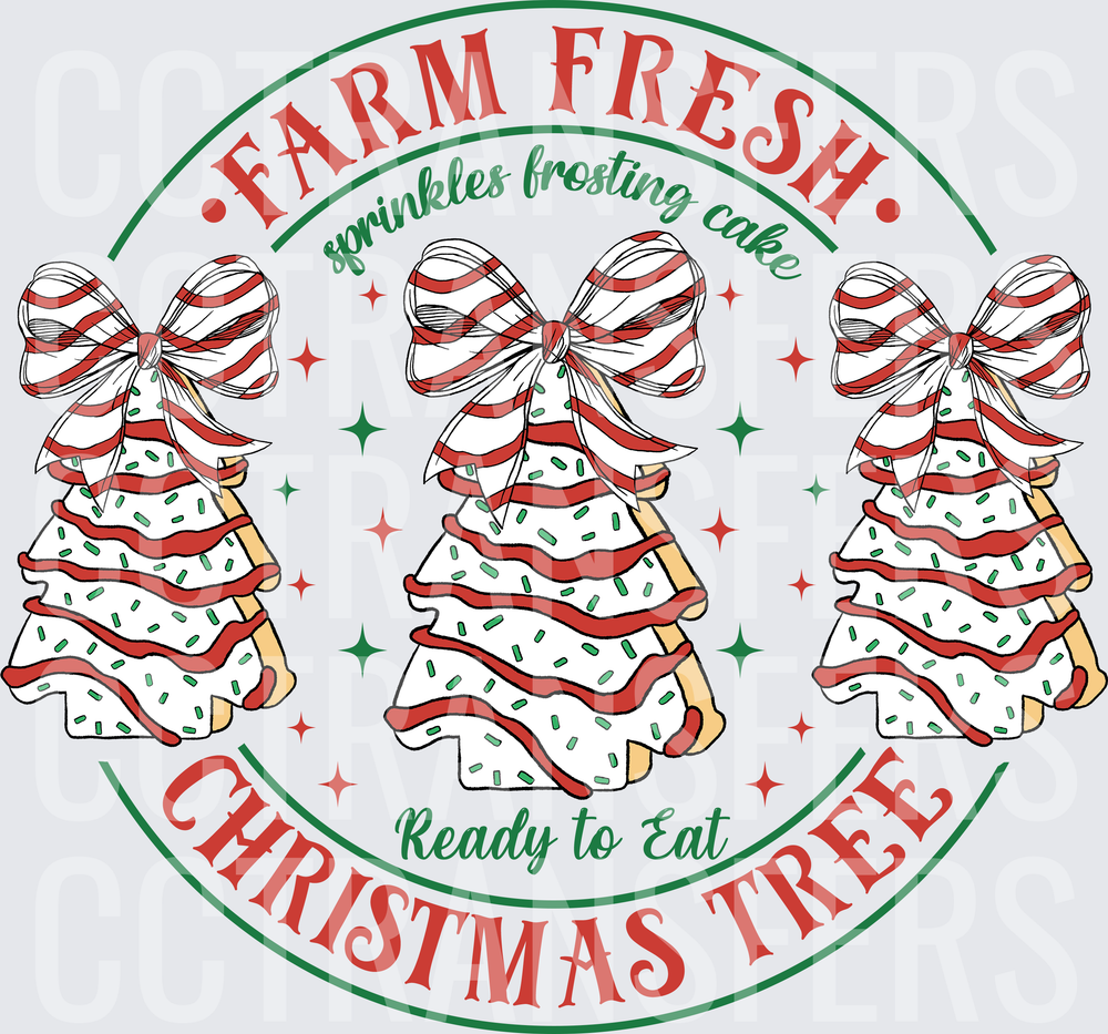 Farm Fresh Christmas Tree Cakes Sprinkles Frosting (DTF)