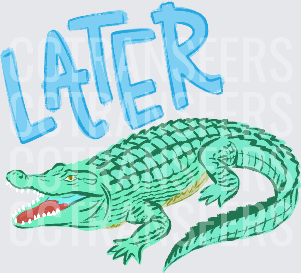 Later Alligator Open Mouth Illustration (DTF)