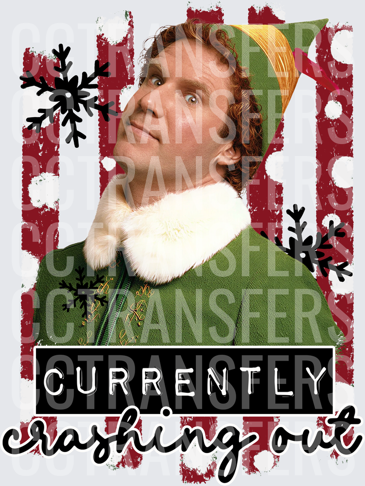 Currently Crashing Out Christmas Elf Holiday (DTF)