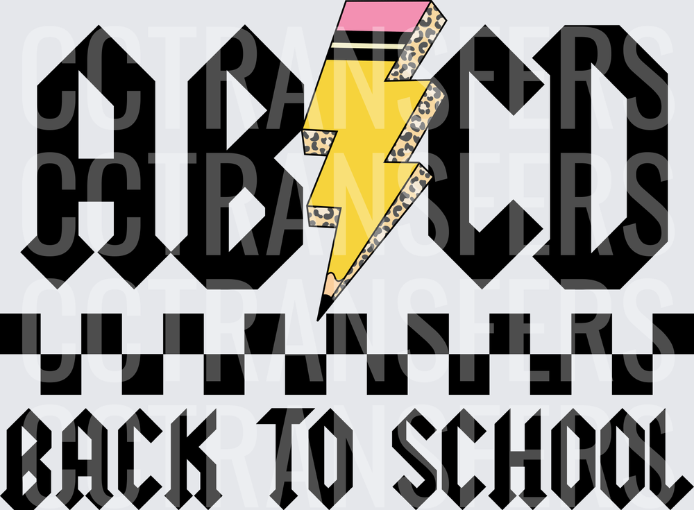 ABCD Back To School Rock Lightning Pencil Leopard (DTF)