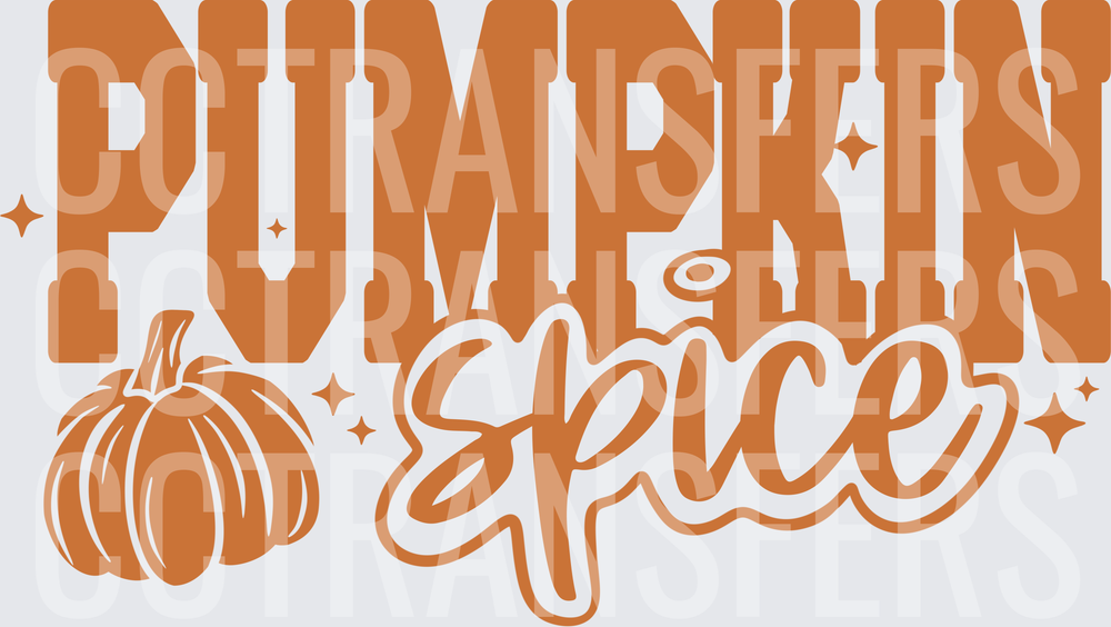 Pumpkin Spice Bold Fall Typography with Pumpkin (DTF)