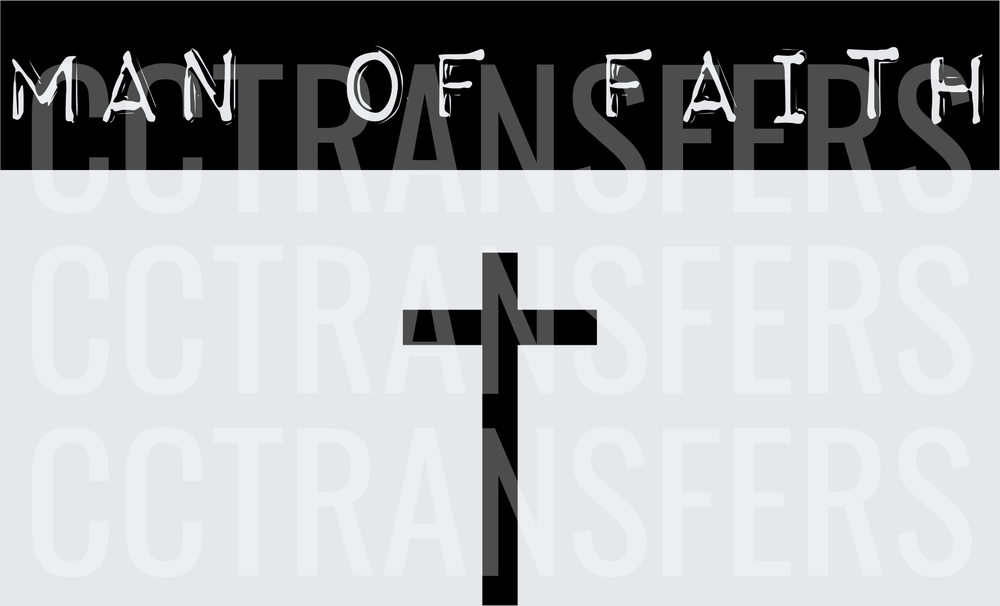 Man of Faith Bold Cross Religious Graphic (DTF)
